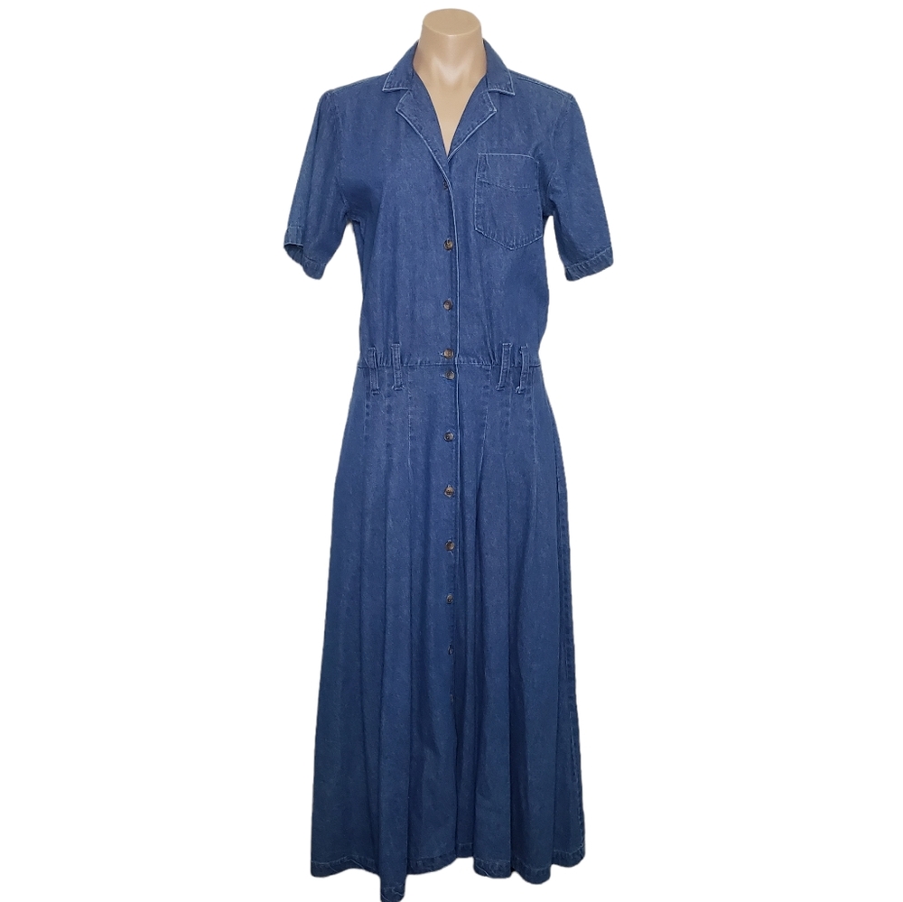 Vintage Orvis Denim Maxi Dress Size 8